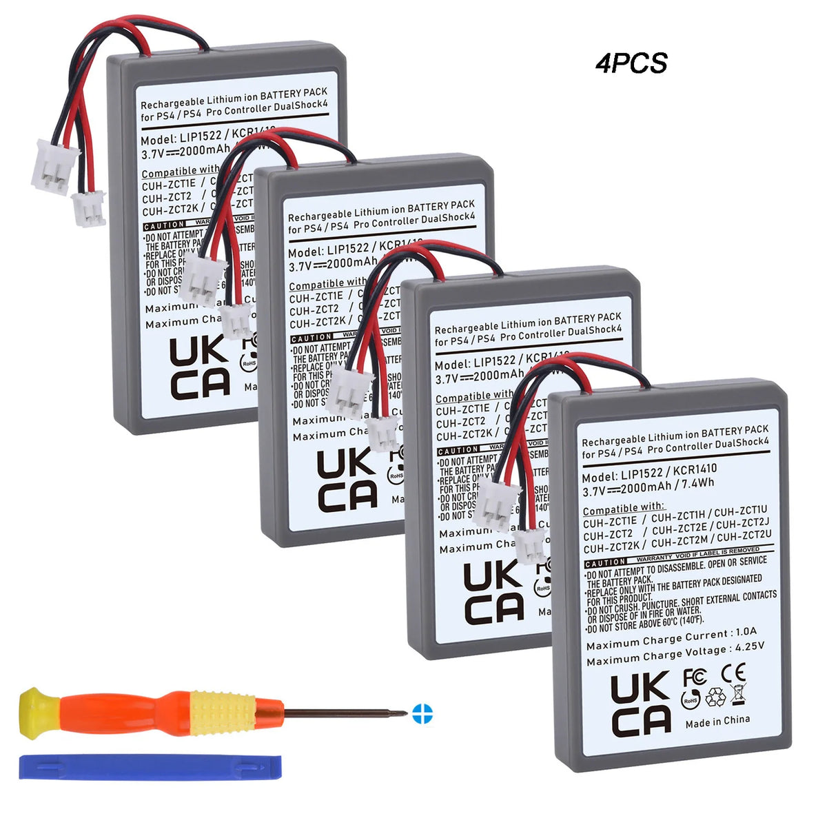 LIP1522 KCR1410 2000mAh Battery for PS4 DualShock 4 Controller