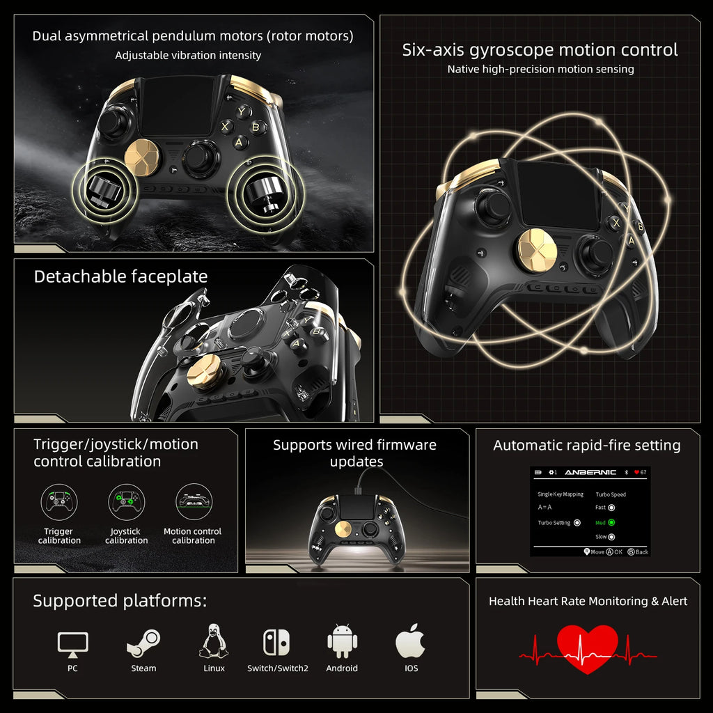 ANBERNIC RG G01 Controller, Hall Effect Gamepad with IPS Screen