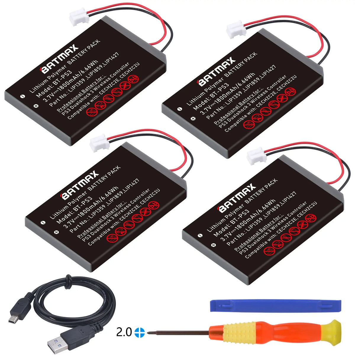 Batmax 1800mAh PS3 Controller Battery LIP1359 LIP1859 LIP1427