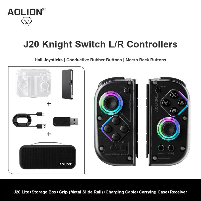 AOLION J20 Hall Joy-con Gamepad for NS2/Switch OLED/Switch NFC HD Shake Lite Left and Right Split Game Controller