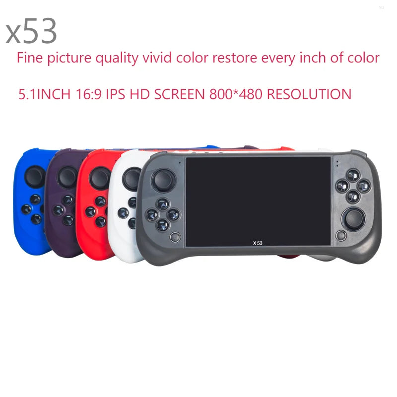 X53 Handheld Game Console, 5.1-Inch HD Screen, Music and Video