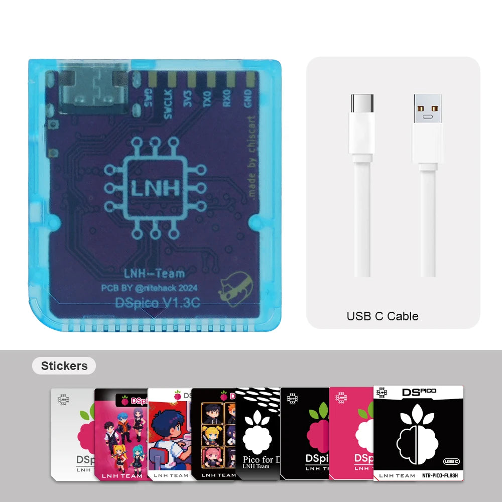 Chisfamily USB-C DSpico Game Reader Adapter 16 MBit Ultra-Low Power With LED RP2040 MCU for Nintendo DS, NDSL, DSi, 3DS Consoles