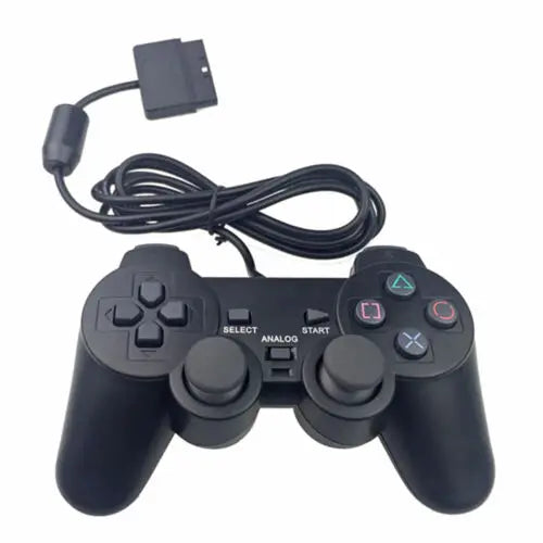 Black Wired Gamepad Controller for PlayStation 2 Joypad