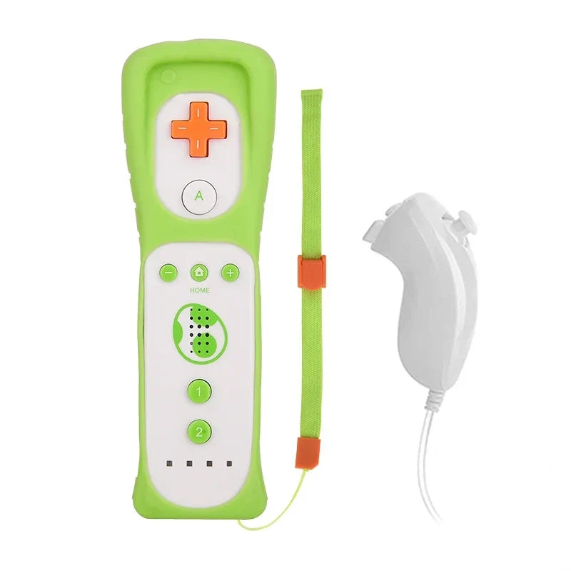 2 in 1 For Nintendo Wii Controller Set Optional Motion Plus Joystick Wireless Remote Gamepad with Silicone Case Video Game