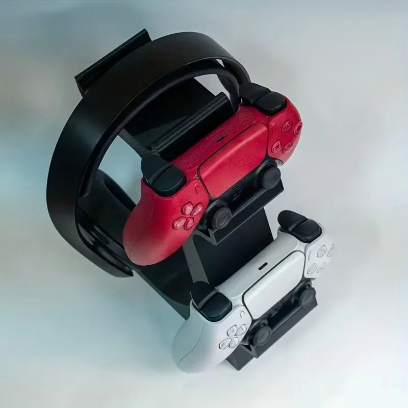 3D Printed Game Controller Headphone Integrated Stand Universal Standing Stand for PS4/PS5/XBOX Controller Headphone