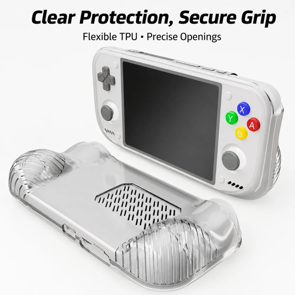 For Retroid Pocket NOVA Game Console Clear TPU Protective Case Slim One-Piece Shockproof Anti-Scratch Anti-Drop Precise Cutouts