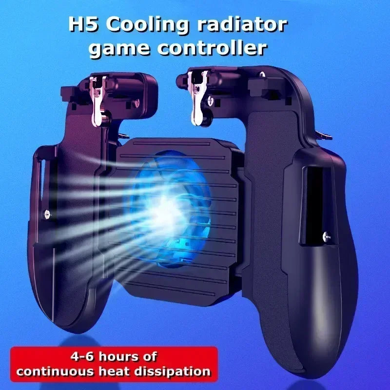 H5 Mobile Phone 4-Finger Gamepad Cooling Fan, iPhone Android