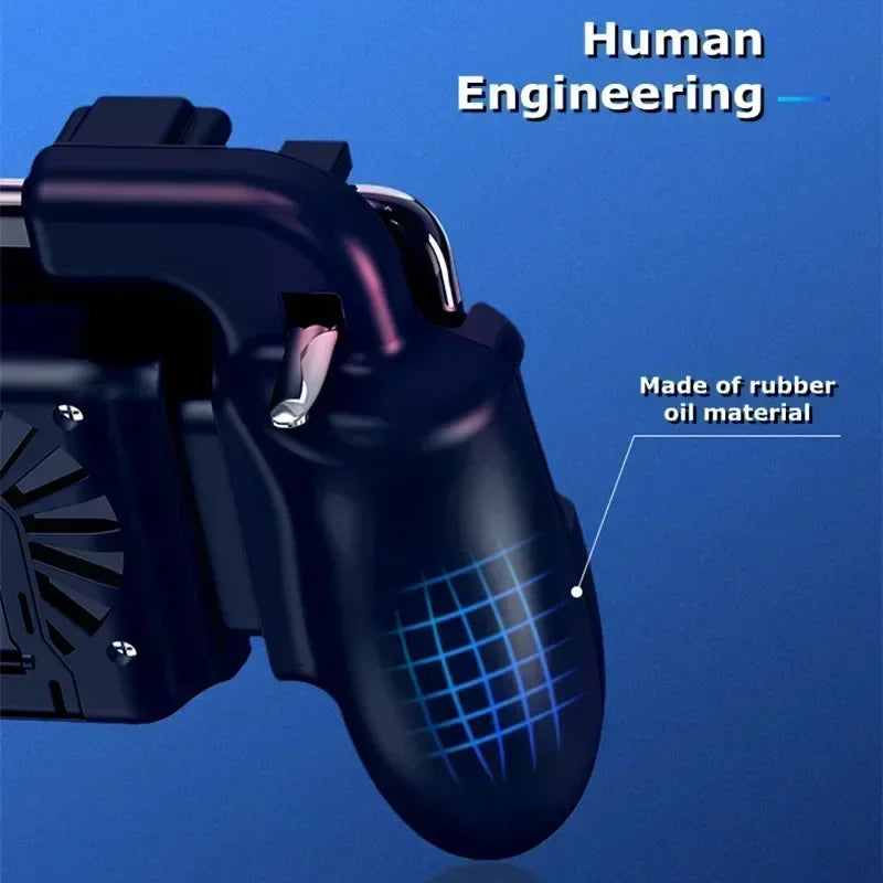 H5 Mobile Phone 4-Finger Gamepad Cooling Fan, iPhone Android