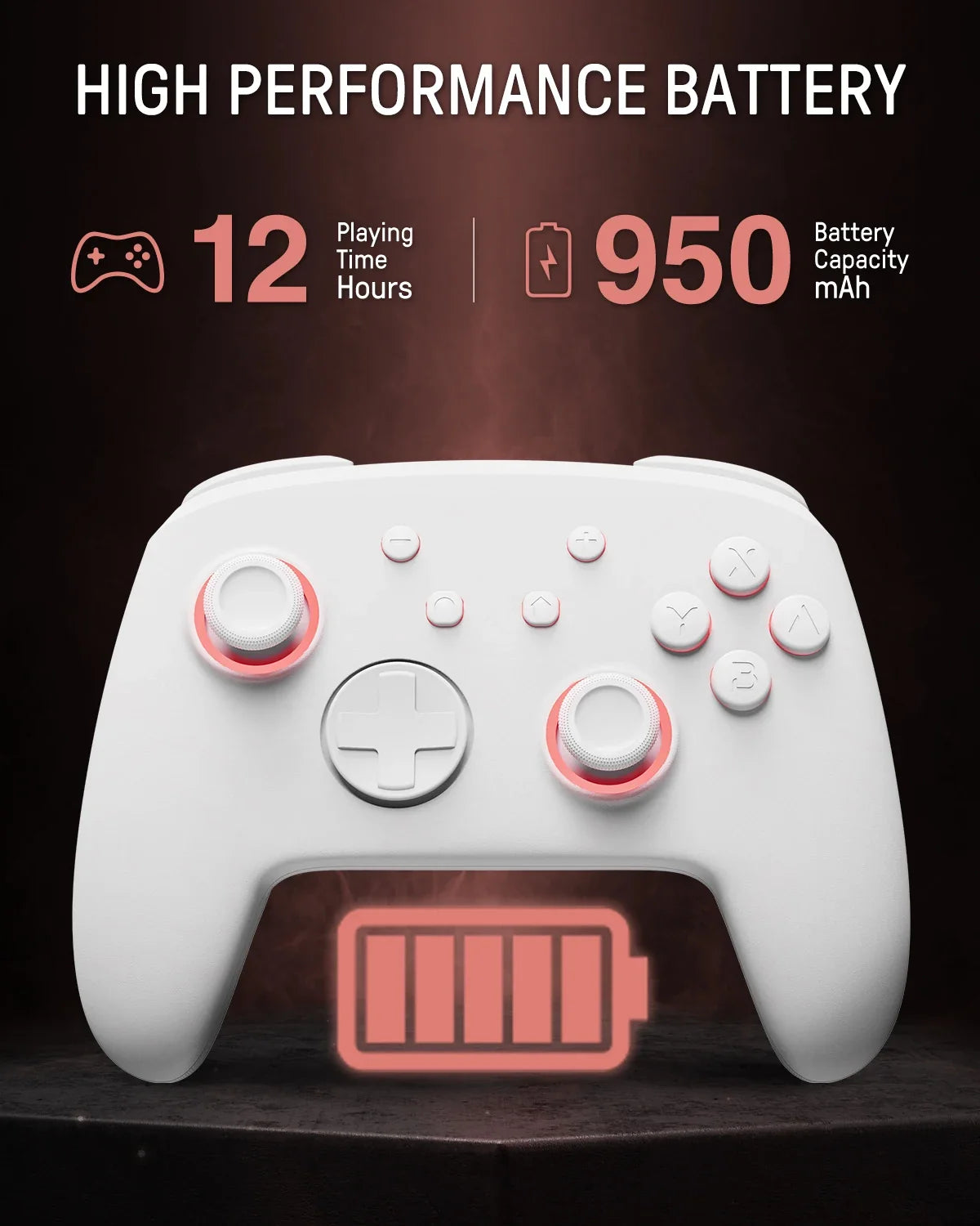 FUNLAB Luminous Pro Controller for Nintendo Switch, 7 LED Colors