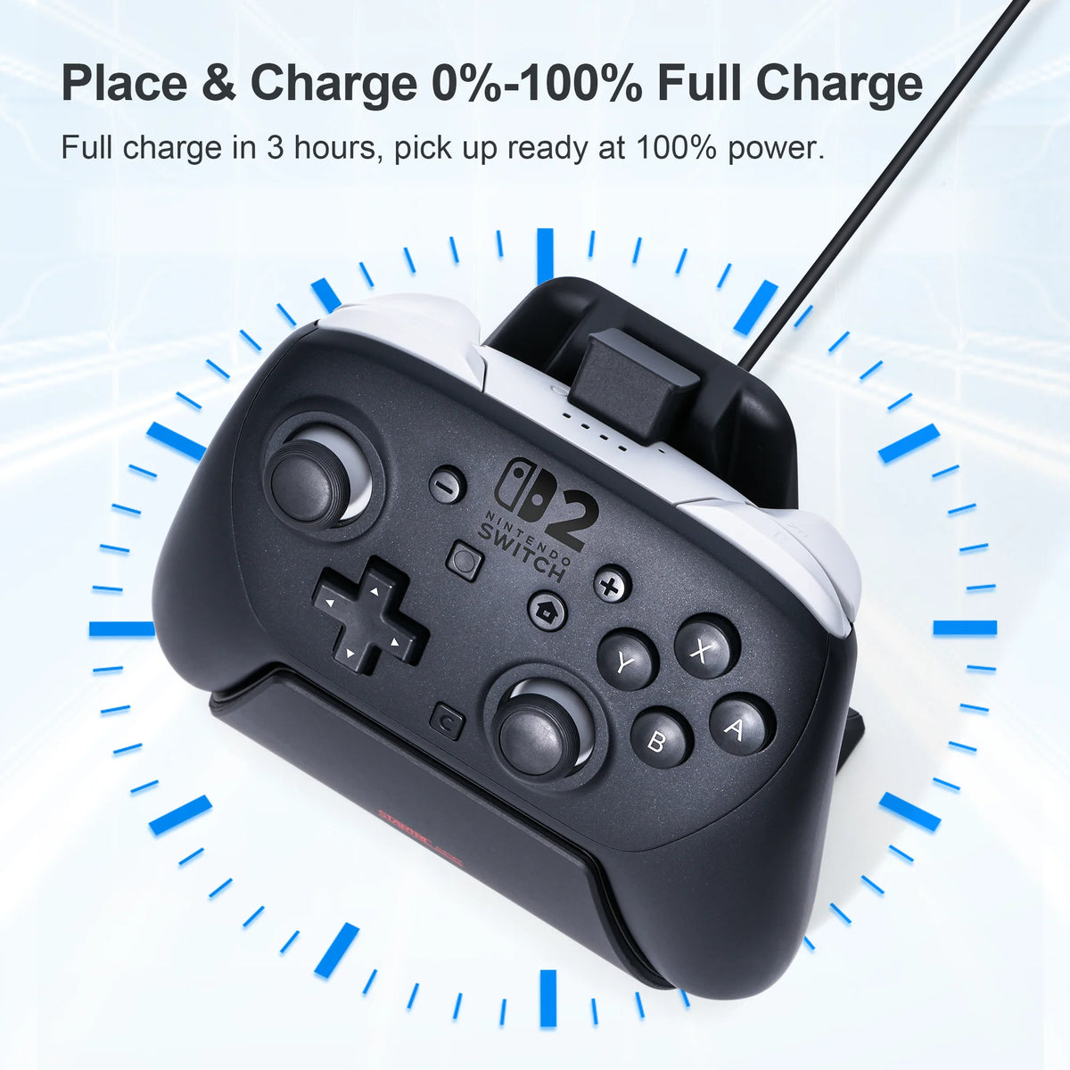 STARTRC Nintendo Switch 2 Pro Controller Charging Dock with LED