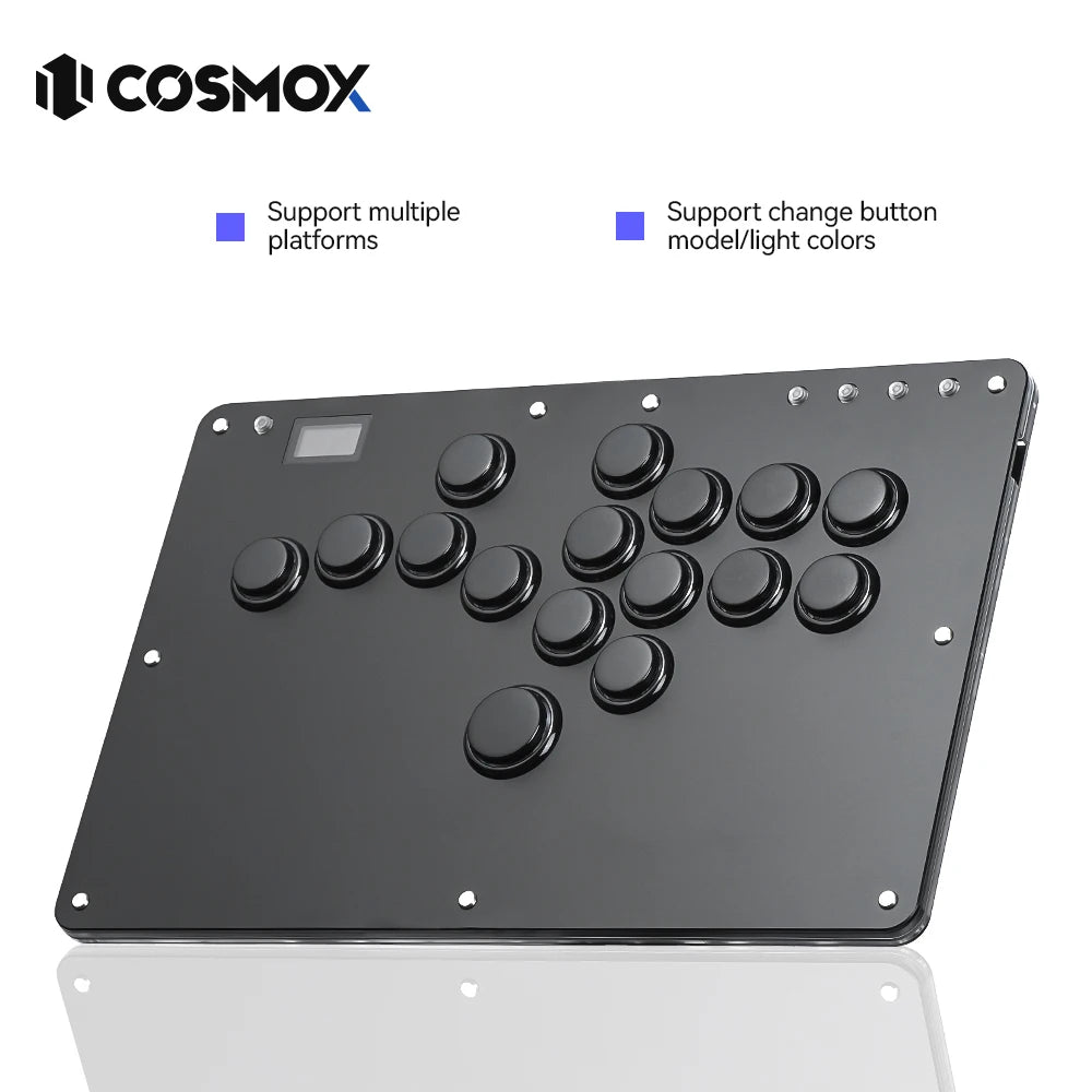 Haute42- COSMOX Fighting Hitbox Gaming Joystick For PC/PS3/PS4/PS5 Switch Steam Leverless Controller Rims Rim Button Rim