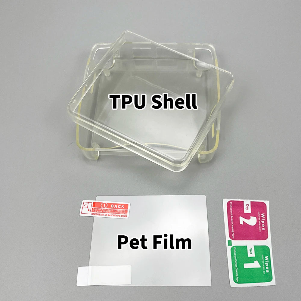 Clear Protective Cover Case Hard Shell Housing For GBA SP Game Console Crystal Cover Case TPU Shell Screen Protector Film
