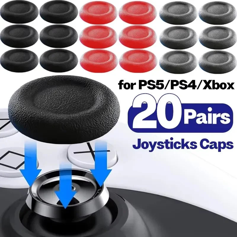 1-20Pair Joystick Replacement Grip Caps Anti-Slip Thumbstick Analog Stick Caps for PS5/PS4/Xbox 360 Series/8BitDo Controller