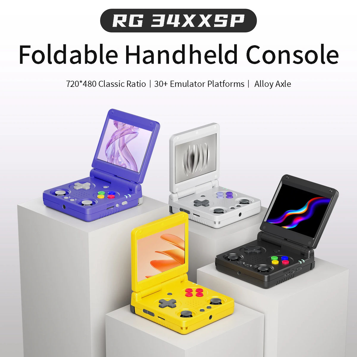 Anbernic RG34XXSP Flip Retro Handheld 3.4-Inch IPS 5K Games