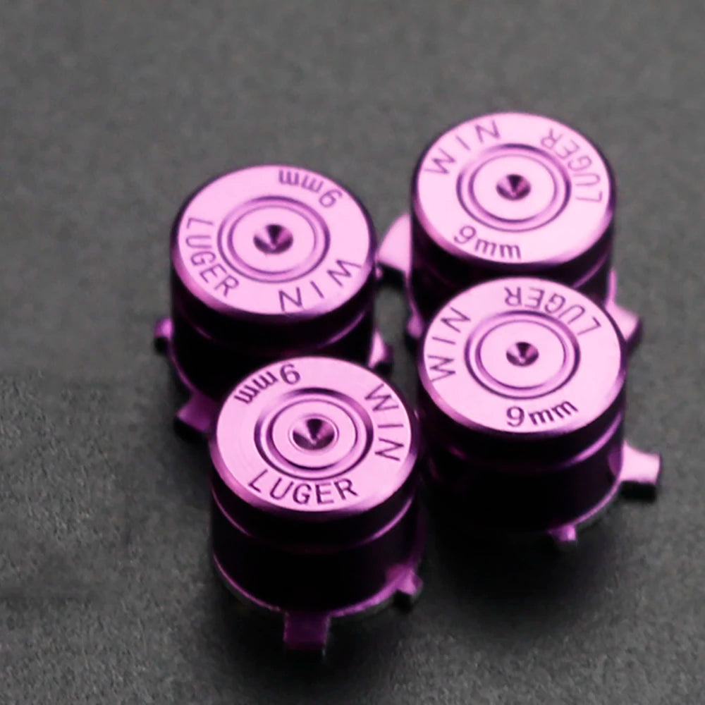 PS4 Thumb Grip Metal Thumb Grips Aluminum Replacement ABXY Bullet Buttons Thumbsticks Chrome D-pad for PS4 SLIM PRO Controller