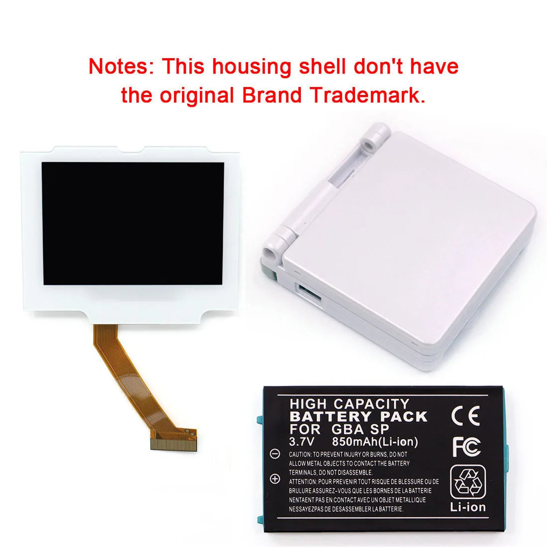 GBA SP V5 3.0 Inch IPS Screen Kit with 3.7V Rechargeable Pack