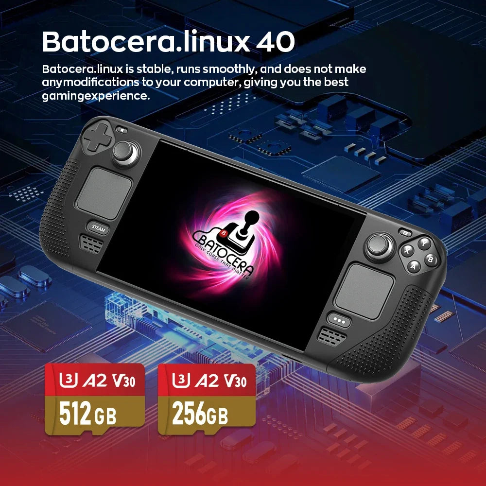 Retro Game Card for Steam Deck, Batocera 40, 15000+ Games