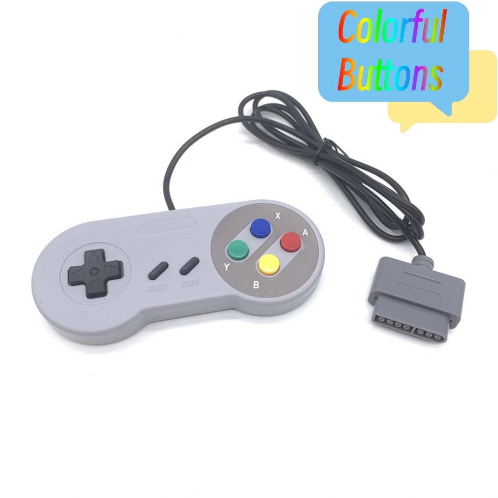 SFC/SNES Replacement Controller Gamepad, Purple Colorful Buttons