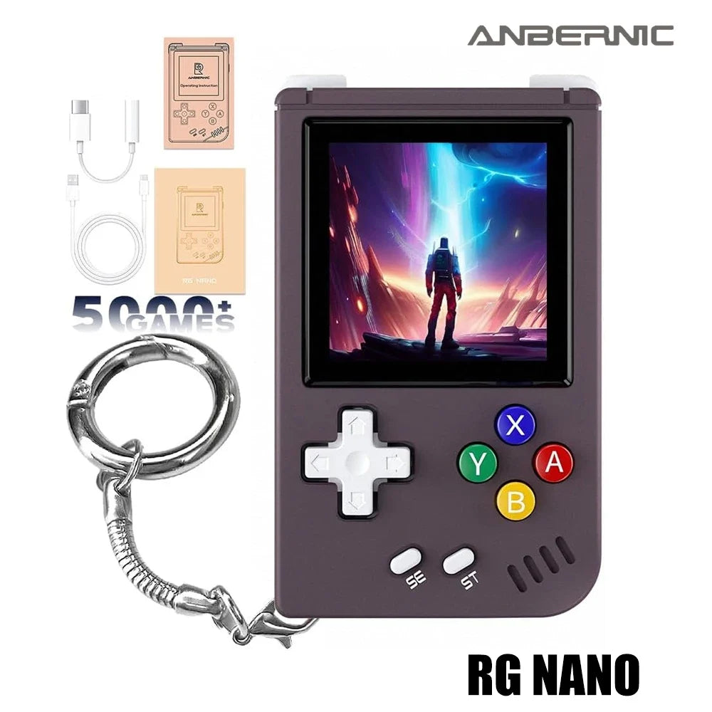 ANBERNIC RG Nano Handheld Game Console Portable Retro Video Games Consoles Hand Held Aluminum Alloy CNC Music Player 1.54Inch IPS