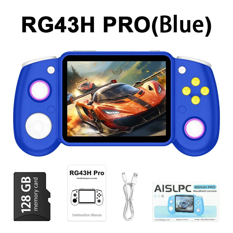 AISLPC RG43H PRO Handheld Game Console 4.3 IPS Screen Dual System 22000+Games 2.4G WIFI RK3562 Chip Portable Pocket Video Player