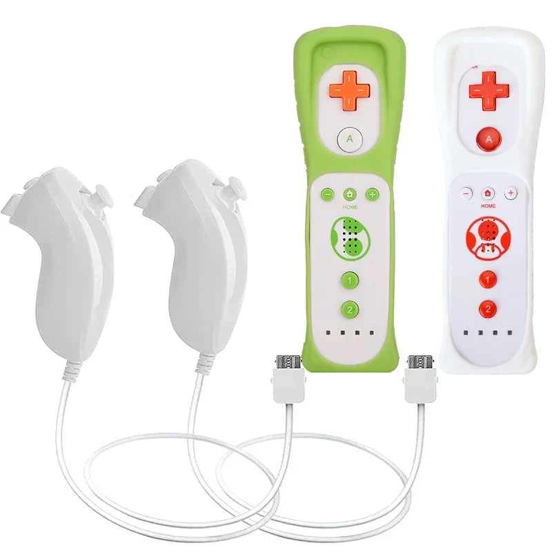 2 in 1 For Nintendo Wii Controller Set Optional Motion Plus Joystick Wireless Remote Gamepad with Silicone Case Video Game