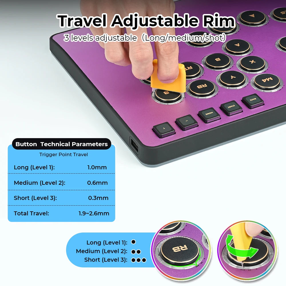 Haute42 C-AT Aluminum Alloy Magnetic Hitbox Leverless Controller Stickless Fightstick for PC/PS4/PS5 Stickless Hitbox Keyboard