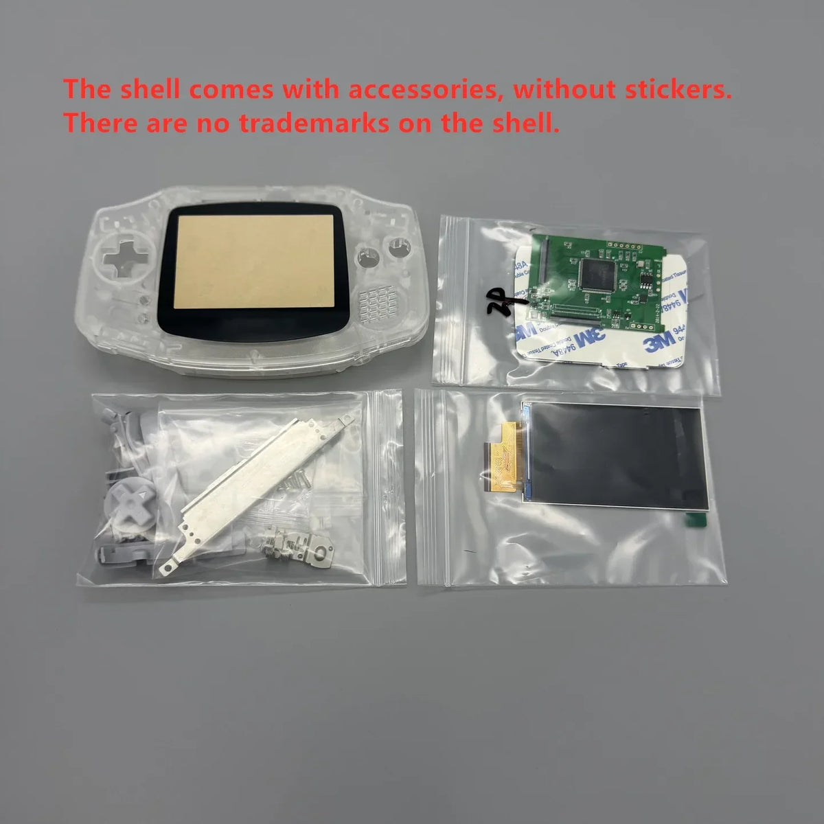 GBA IPS LCD Screen Kit No Shell Cutting Required Easy Install 2.9" High Bright IPS Display 480*720 Shell Set for Gameboy Advance