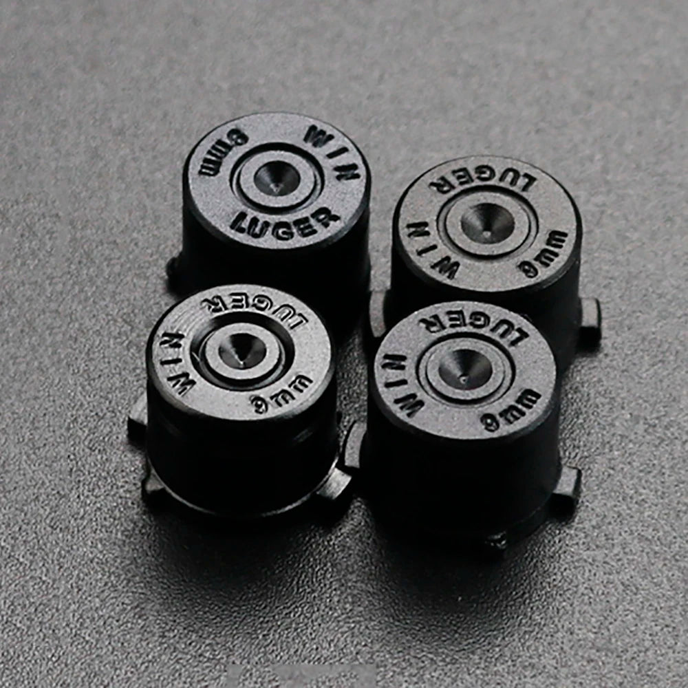 PS4 Thumb Grip Metal Thumb Grips Aluminum Replacement ABXY Bullet Buttons Thumbsticks Chrome D-pad for PS4 SLIM PRO Controller