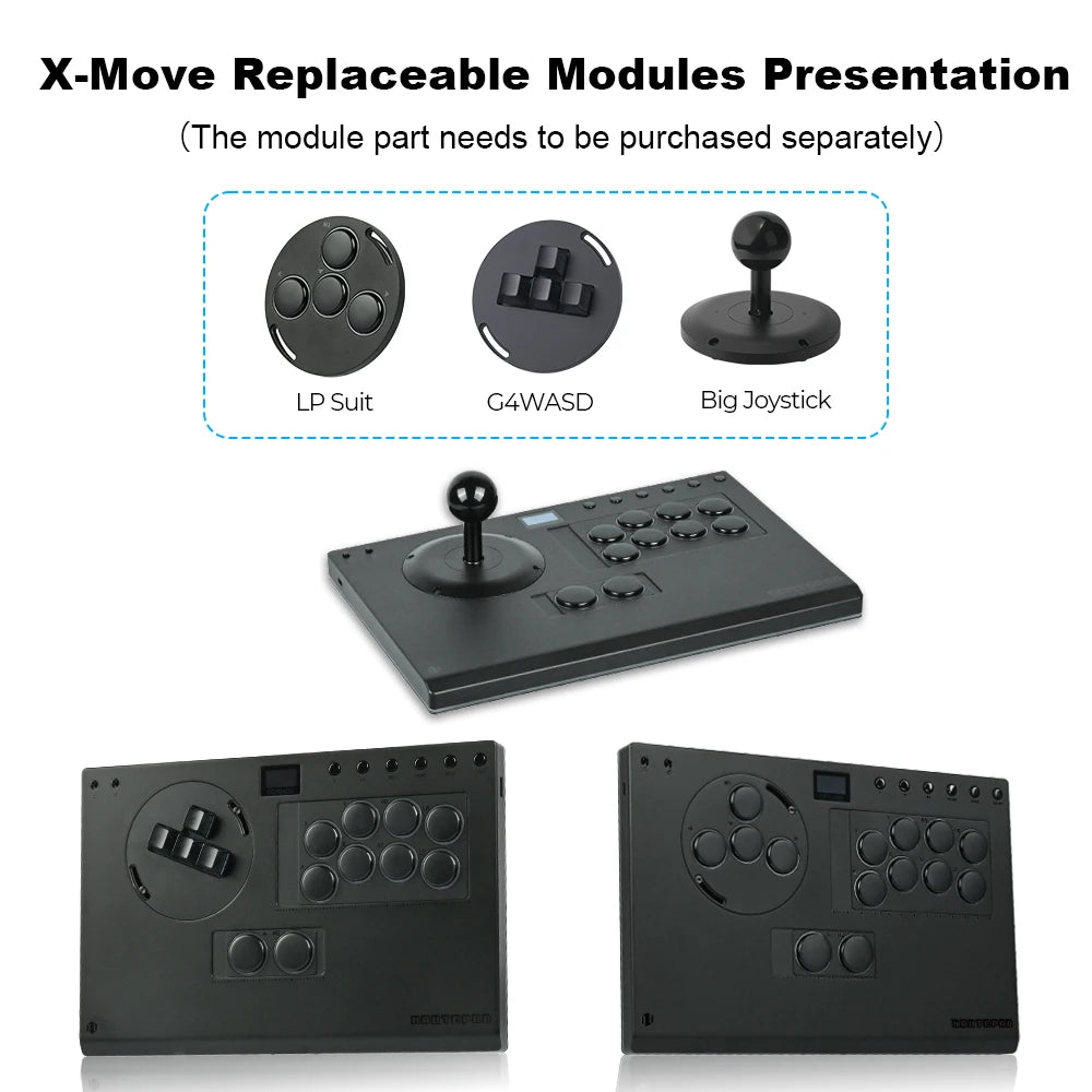 Haute42 Aluminum Alloy Joystick Hitbox Leverless Controller X-Move Stickless Arcade Controller for PC/PS4/PS5 FightStick Arcade