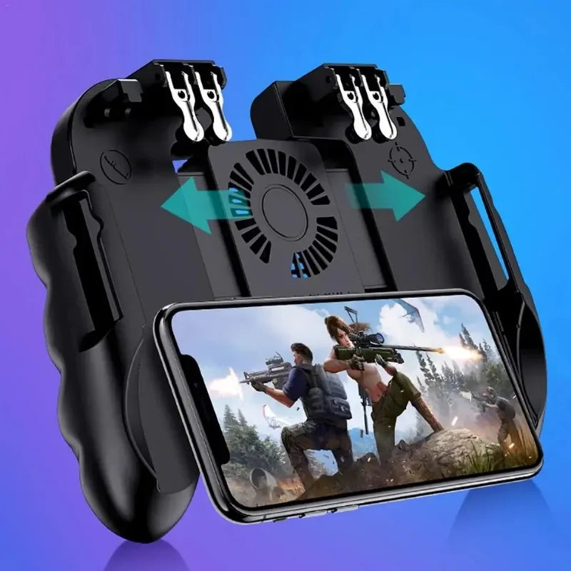 H9 Six Finger Mobile Phone Trigger Gamepad for PUBG, iOS Android