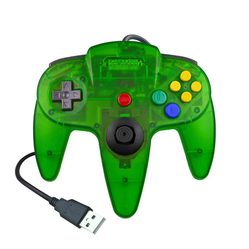 Wired USB Game Controller N64 Shape Gamepad Classic N64 Style Joystick for PC Computer Retro Video Game Playing Plug and Play