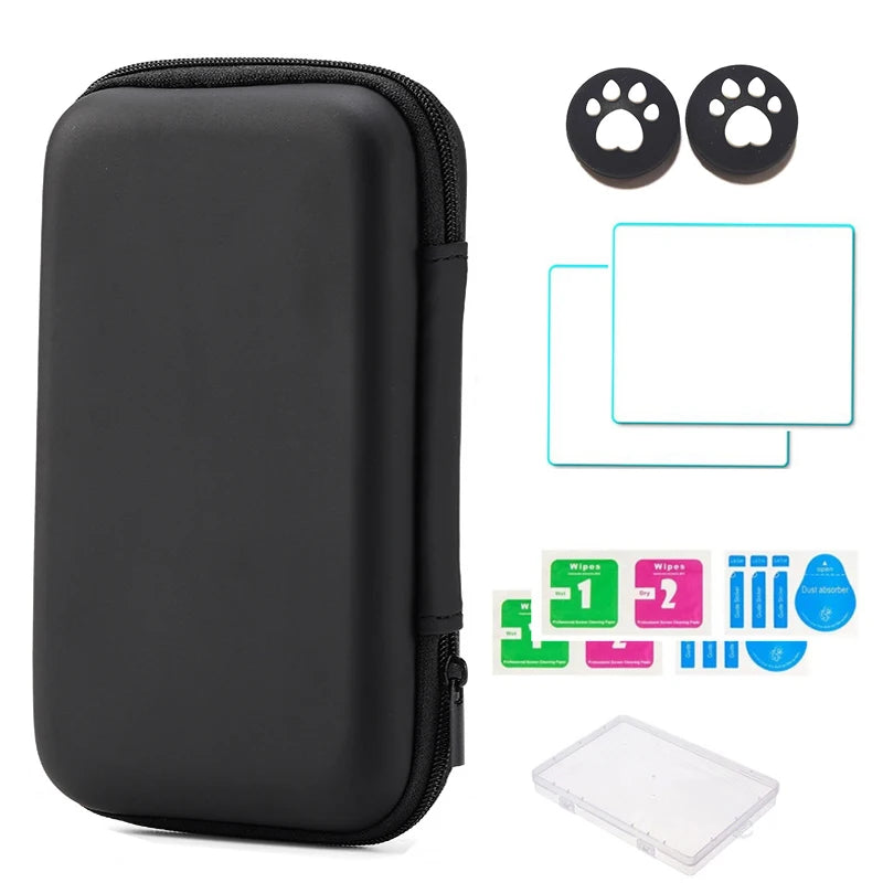 3-IN-1 Bag+Glass+Cap for R36S/R35S Portable Storage Bag & 2Pcs Screen Tempered Glass Film & Joystick Cap for R36S Accessories