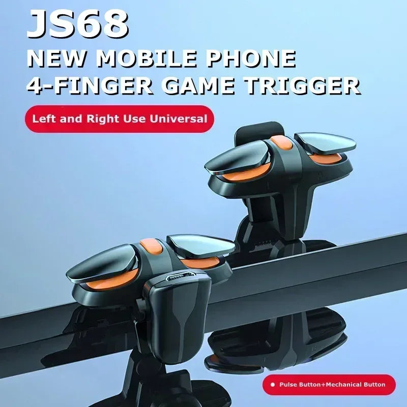 JS68 Mobile Phone 4 Finger Game Trigger for PUBG, iOS and Android