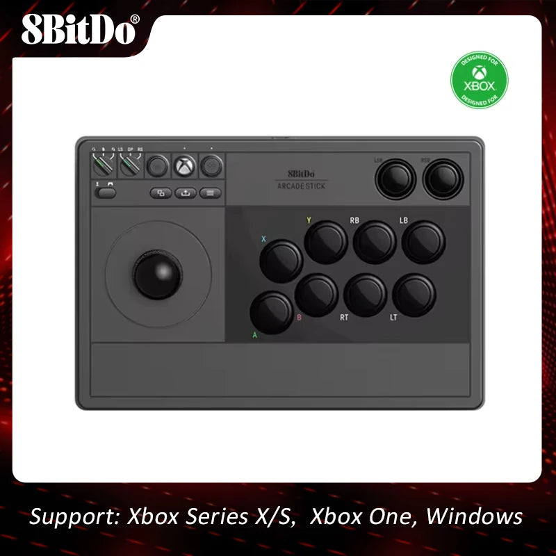 8BitDo Arcade Stick Microsoft Officially Licensed For Xbox Series X/S Xbox One and Win10 Wireless 2.4G/Wired USB-C Arcade Stick