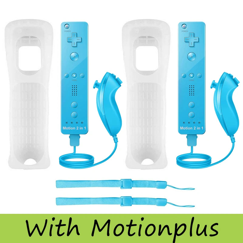 Controller Set For Nintendo Wii/Wii U 2 in 1 Wireless Remote Gamepad Joystick Optional Motion Plus Silicone Case Gaming Control
