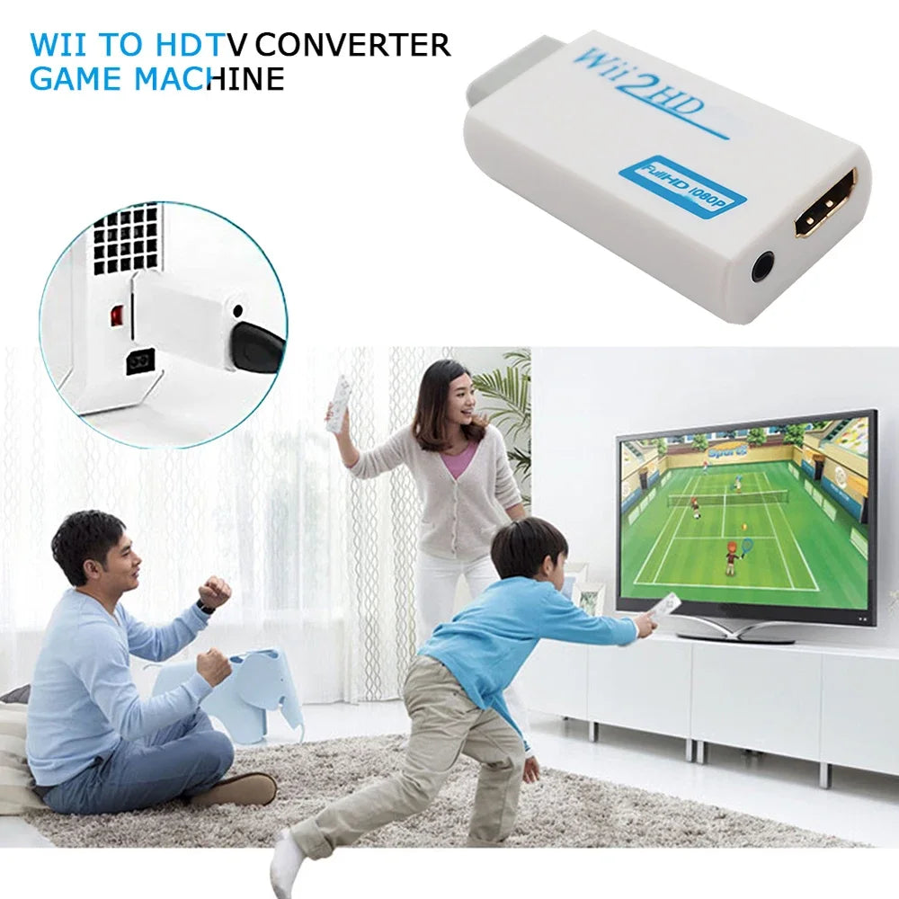 3.5mm Audio 1080P for Wii To HDMI-compatible Adapter Converter For PC HDTV Monitor 720P Wii2 To HDMI WII2HDMI Converter Adapter