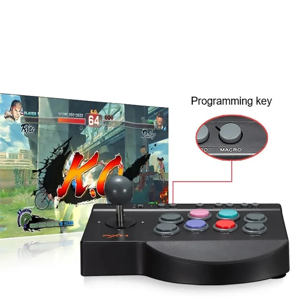 PXN 0082 Arcade Fighting Joystick, Street Fighter Game Controller Compatible with PC PS3 PS4 Xbox One Switch Android TV