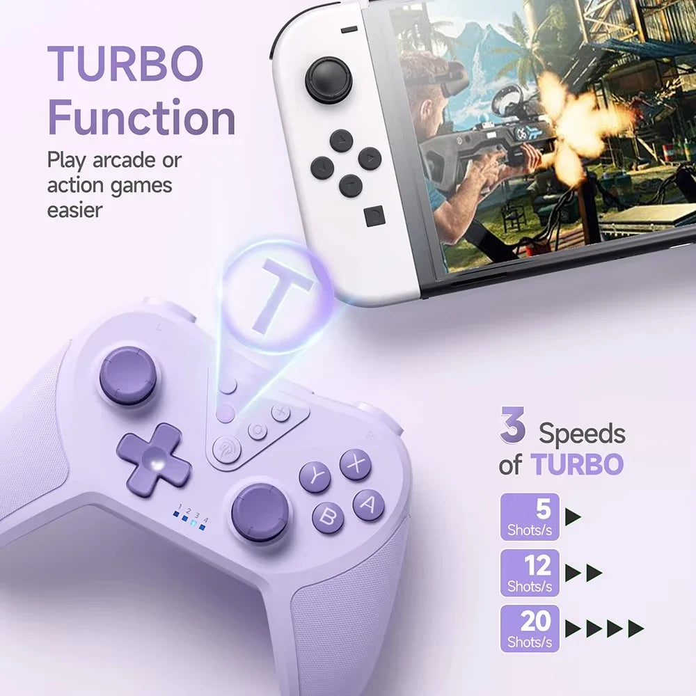 Wireless PC Gamepad Bluetooth Controller, Hall Effect, Turbo RGB