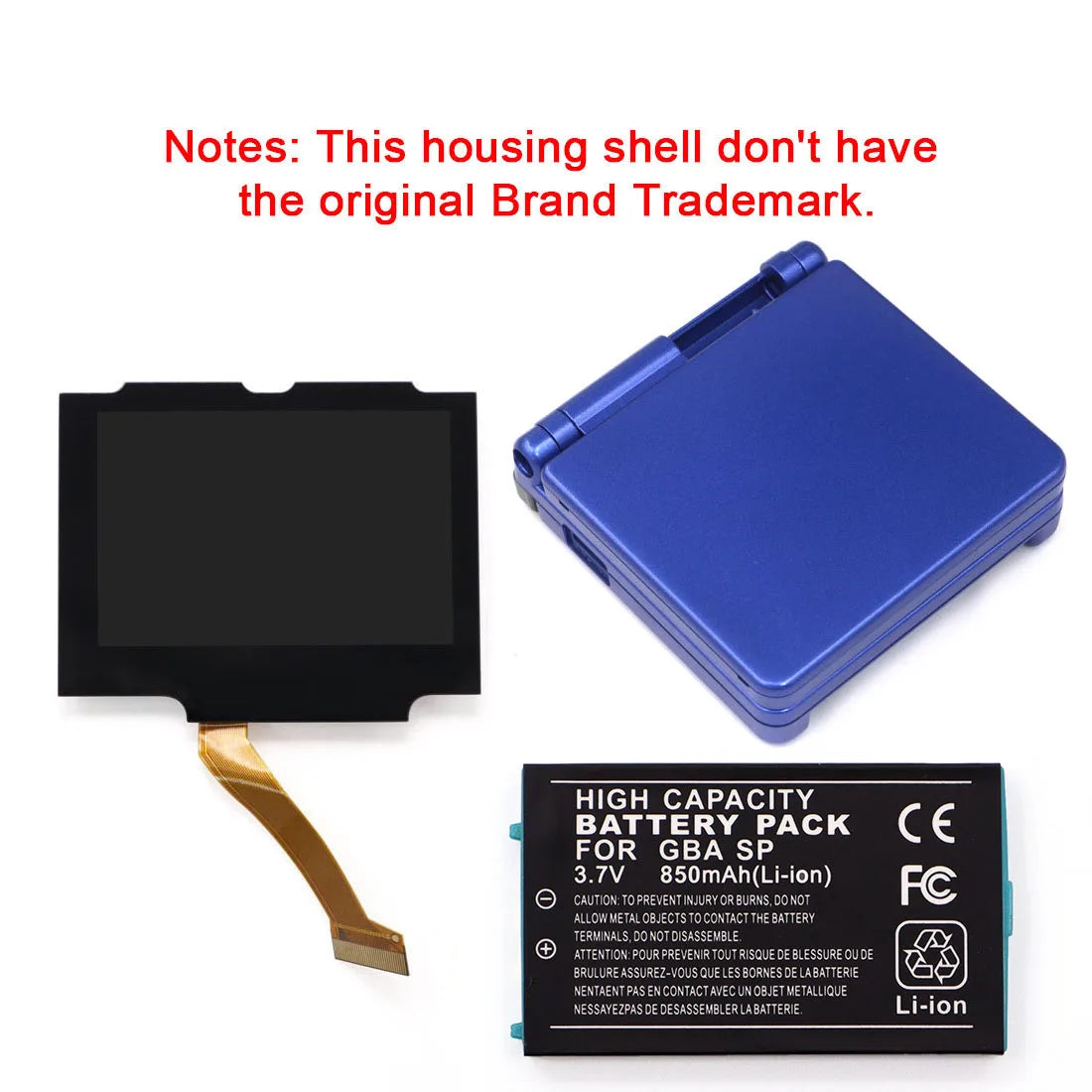 GBA SP V5 3.0 Inch IPS Screen Kit with 3.7V Rechargeable Pack