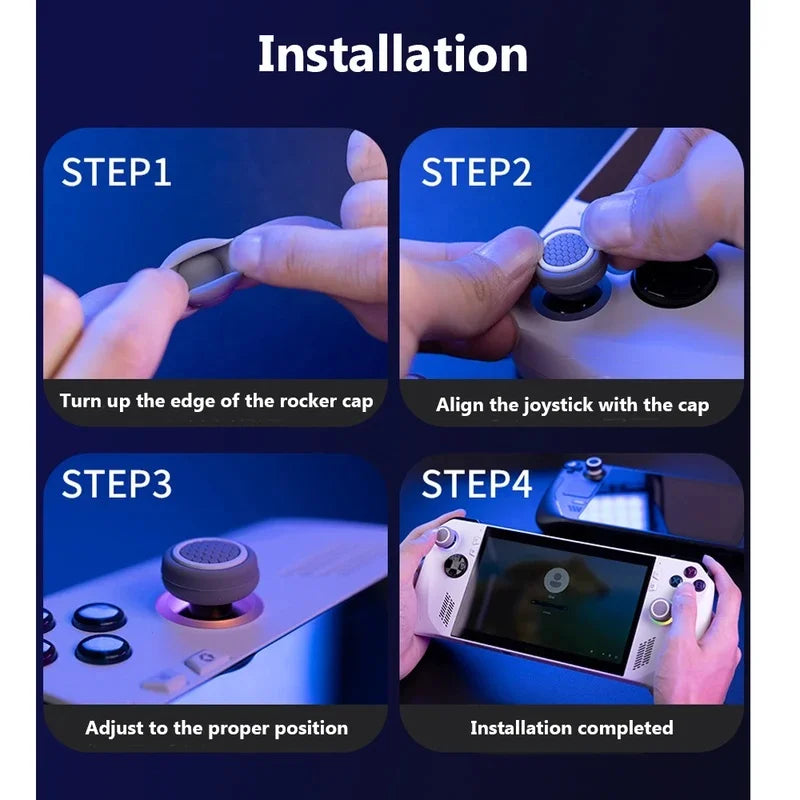 for Steam Deck Game Controller Stick Thumb Grip for Asus ROG Ally Handheld Console 4pcs Silicone Rocker Caps Joystick Cover