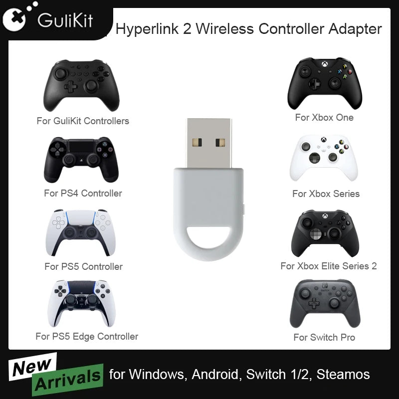 GuliKit Hyperlink 2 Adapter for PS5 Controller, Switch, PC