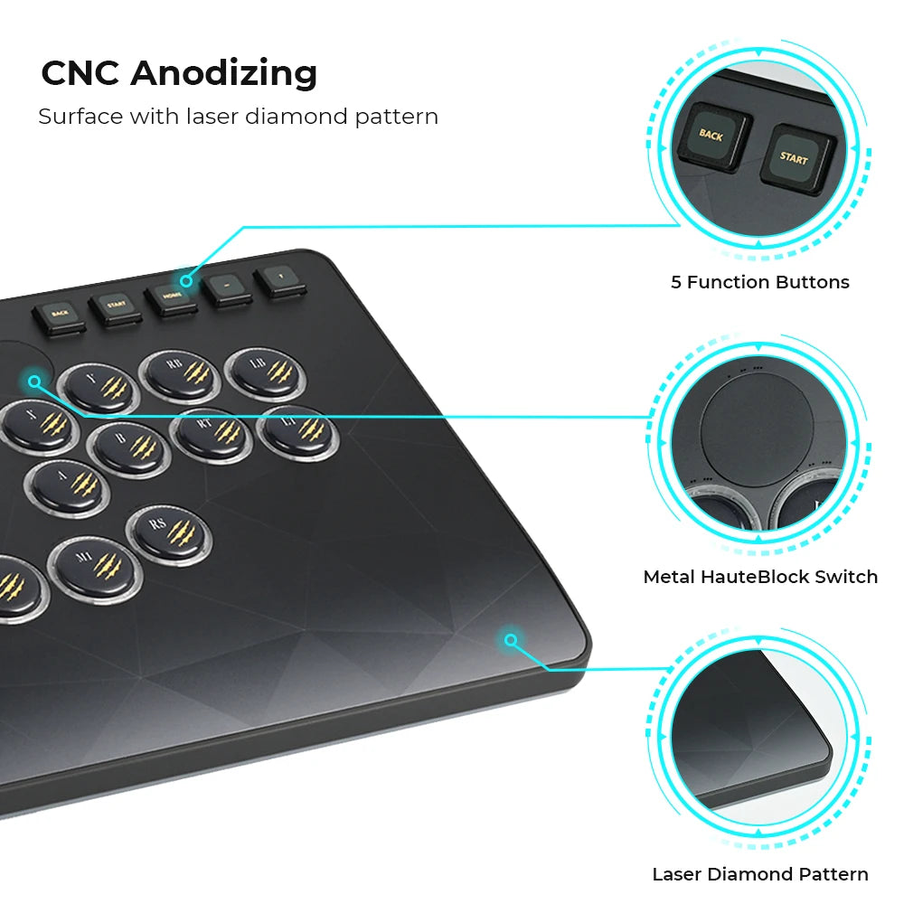 Haute42 C-AT Magnetic Aluminum Alloy Panel With Laser-Etched Diamond Pattern For Hauyepad C-AT Controller Replaceable Panel
