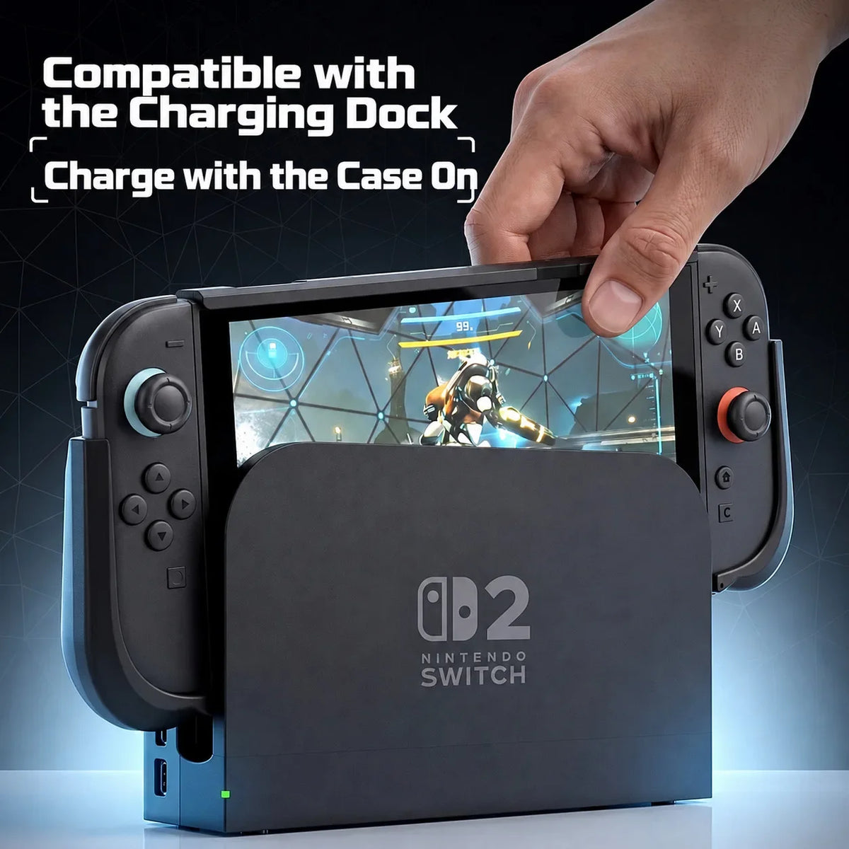 Grip Case for Nintendo Switch 2, Mecha Armor, Dockable Shell