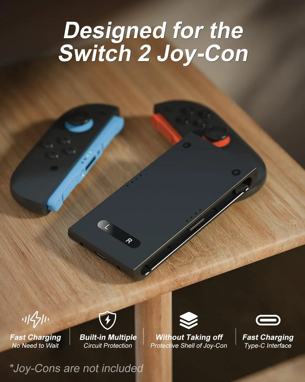 AOLION Nintendo Switch 2 Joy-Con Charging Grip Handles