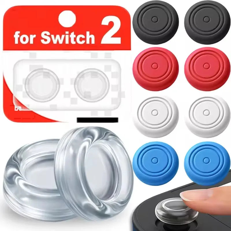 Nintendo Switch 2 Silicone Thumb Grip Caps, Transparent