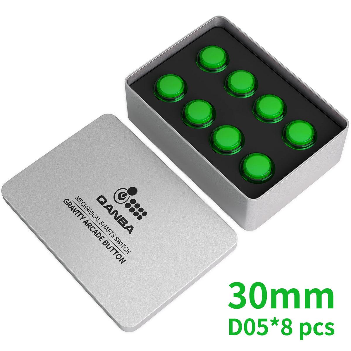 QANBA Gravity KS Arcade Buttons Mechanical Shafts Silent Pushbutton 30mm 24mm Snap-In Arcade Sticks DIY Parts (Boxed）