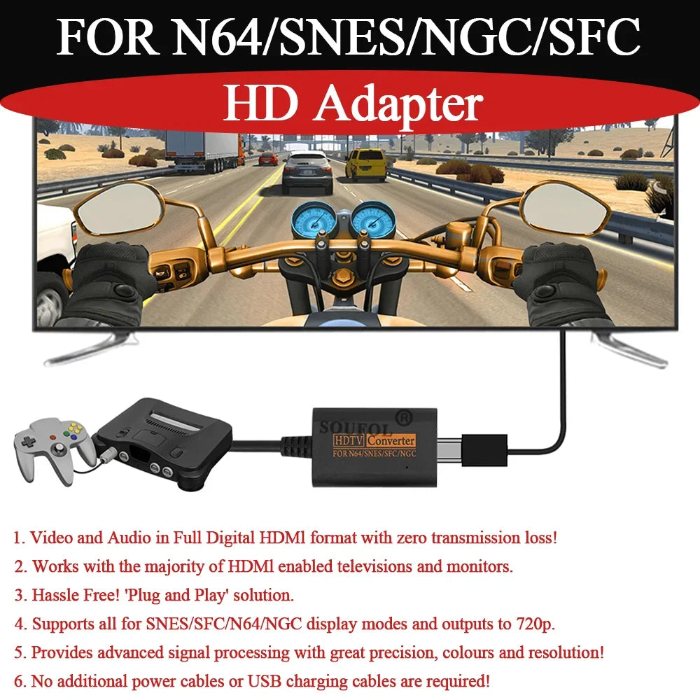 N64 HDMI Converter 720P for N64/GameCube/SNES/SFC Consoles
