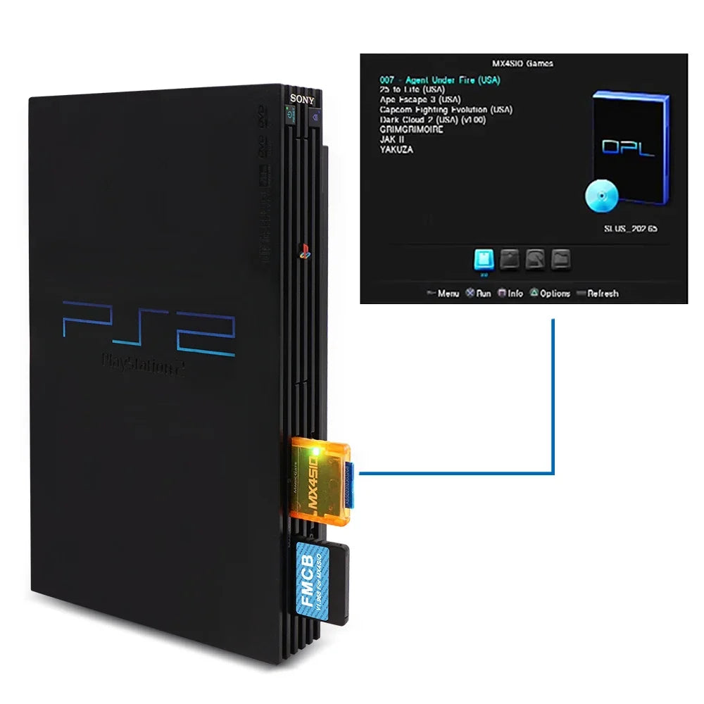 BitFunx MX4SIO Adapter for PS2, SIO2SD TF/SD Card Slot