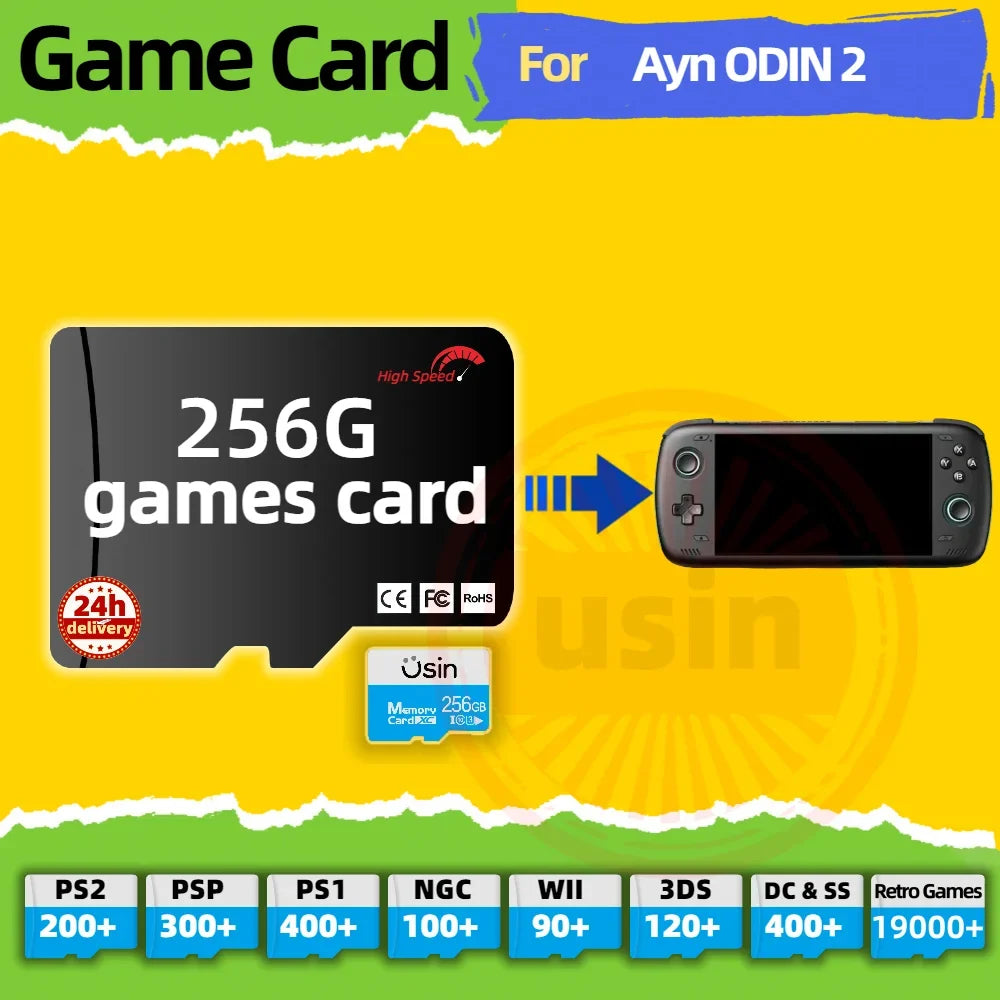 Game TF Card for Ayn Odin 2 and Odin 2 Portal, 256G Retro Games