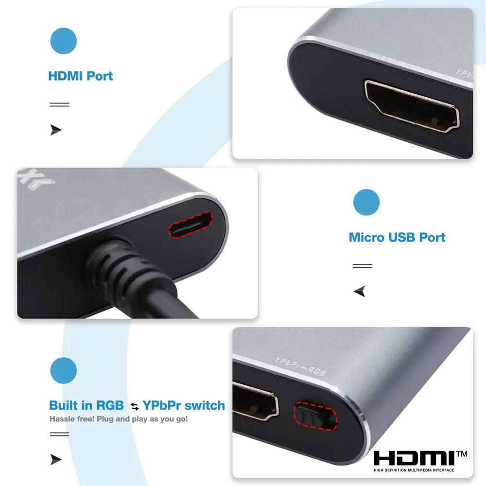 BitFunx HDMI™ Converter For PS2/PS1 Game Consoles With RGB to YPbPr Switch Video Adapter For PS1